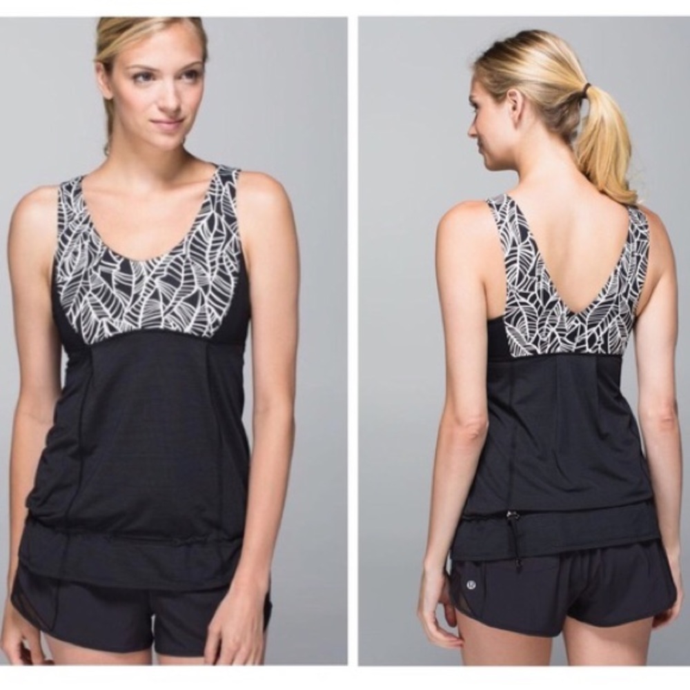 Lululemon Banana Leaf Hustle Bustle Sport Tank Top